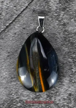 Hexenshop Dark Phönix Tigerauge Tropfen Anhänger Halbedelstein