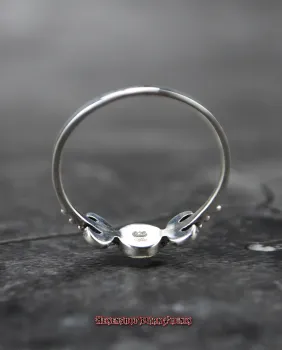 Preview: Hexenshop Dark Phönix Triple Moon Silberring 925er mit Perlmutt