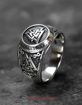 Hexenshop Dark Phönix Valknut Silberring 925er