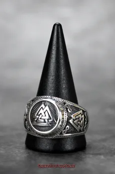 Preview: Hexenshop Dark Phönix Valknut Silberring 925er