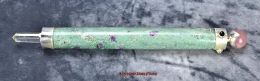 Preview: Hexenshop Dark Phönix Verdantes Herzfeuer-Zauberstab Rubin-Fuchsit Rosenquarz-Krone Bergkristall 24cm
