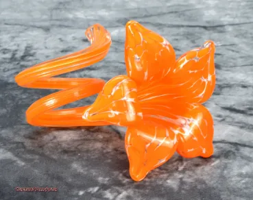 Hexenshop Dark Phönix Vintage Mundgeblasene orange Glasblume