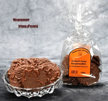 Preview: Hexenshop Dark Phönix Vollmilch Knusperwaffeln mit Mandeln 150g