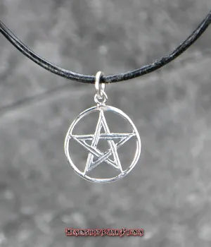 Preview: Hexenshop Dark Phönix Weiblicher verknoteter Pentagramm Anhänger Klein 925er Silber