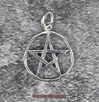 Hexenshop Dark Phönix Weiblicher verknoteter Pentagramm Anhänger Klein 925er Silber