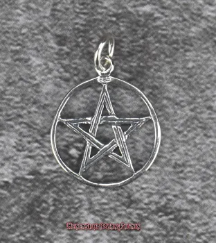 Preview: Hexenshop Dark Phönix Weiblicher verknoteter Pentagramm Anhänger Klein 925er Silber