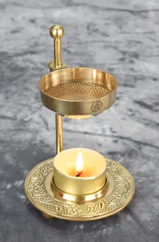 Hexenshop Dark Phönix Weihrauchbrenner Pentagramm für Teelichter