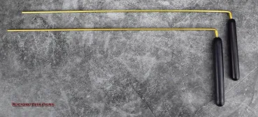 Hexenshop Dark Phönix Winkelrute Wünschelrute Paar Schwarzer Holzgriff Messing