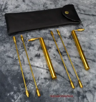 Preview: Hexenshop Dark Phönix Set Mobiles Winkel Wünschelrutenpaar Messing