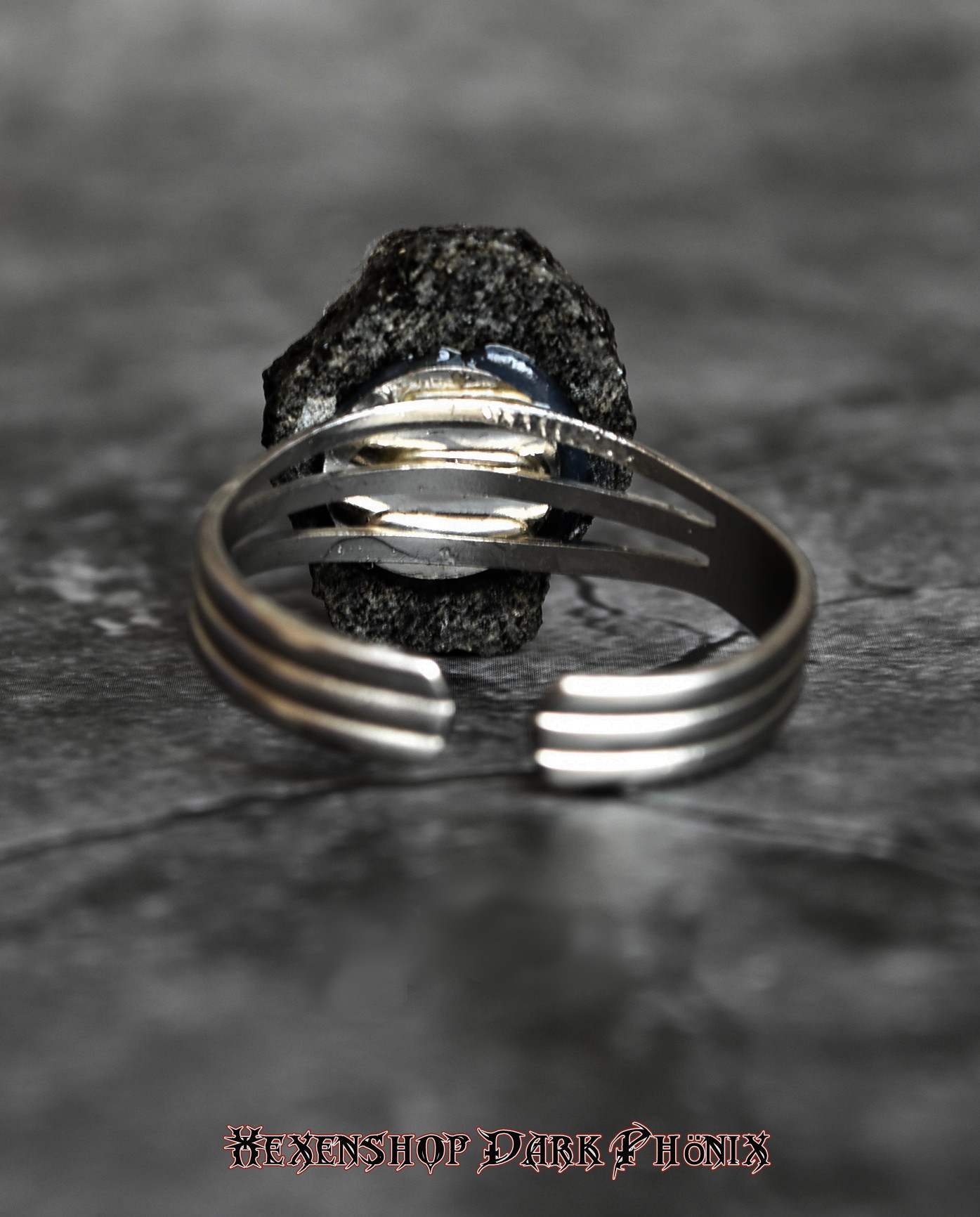 Ring Per aspera ad astra schwarz spiegelnd | Esoterik Fachgeschäft