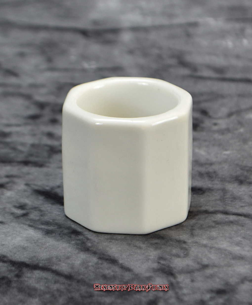 Hexenshop Dark Phönix Vintage weißer achteckiger Porzellan Teelichthalter
