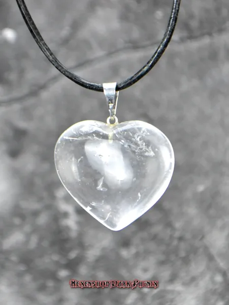 Hexenshop Dark Phönix Bergkristall Herz Anhänger Halbedelstein