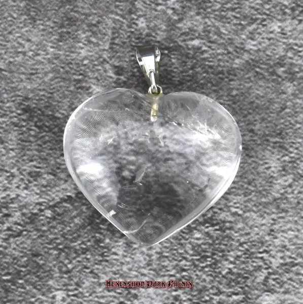 Hexenshop Dark Phönix Bergkristall Herz Anhänger Halbedelstein