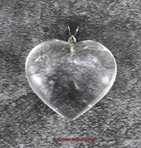 Hexenshop Dark Phönix Bergkristall Herz Anhänger Halbedelstein