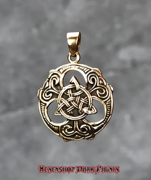 Hexenshop Dark Phönix Bronzeanhänger Trinity Knoten