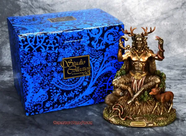 Hexenshop Dark Phönix Cernunnos Keltische Götterfigur bronziert