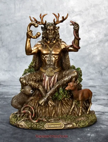 Hexenshop Dark Phönix Cernunnos Keltische Götterfigur bronziert