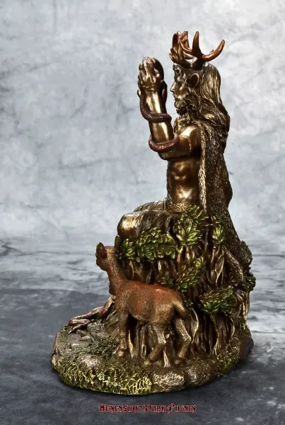 Hexenshop Dark Phönix Cernunnos Keltische Götterfigur bronziert
