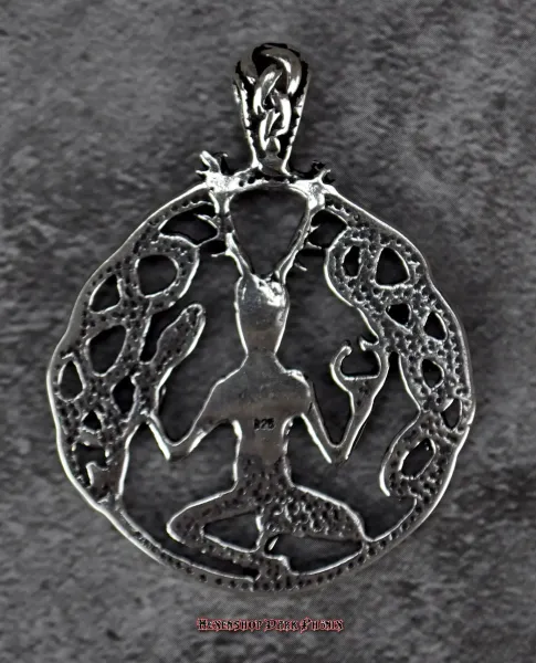 Hexenshop Dark Phönix Cernunnos mit Schlange und Torques 925er Silber Anhänger