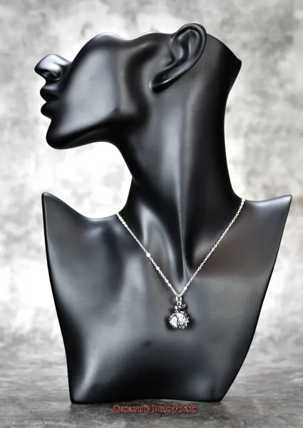 Hexenshop Dark Phönix Drache mit drehbarer Bergkristall Kugel 925er Silber Anhänger