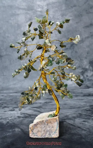 Hexenshop Dark Phönix Moosachat Edelsteinbäumchen 160 Steine
