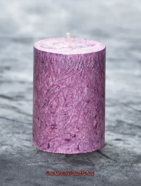 Hexenshop Dark Phönix Öko lila durchgefärbte Stumpenkerze  ø 60 x 80 mm