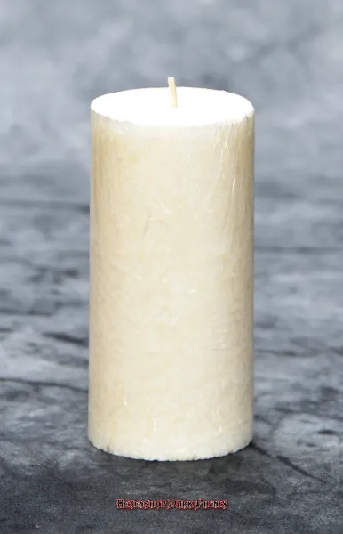 Hexenshop Dark Phönix Öko weiß durchgefärbte Stumpenkerze  ø 60 x 120 mm