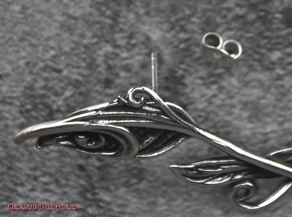 Hexenshop Dark Phönix Ohrstecker Elfish 925 Silber Links