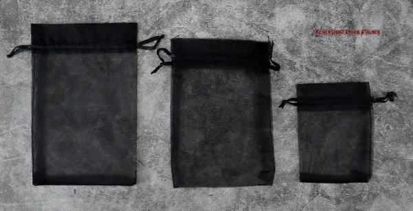 Organza Geschenkbeutel Schwarz Verschiedene Größen