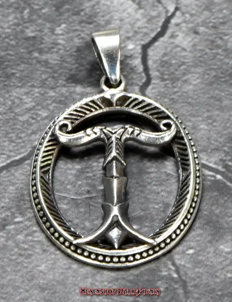 Hexenshop Dark Phönix Ovaler Irminsul Anhänger 925er Silber