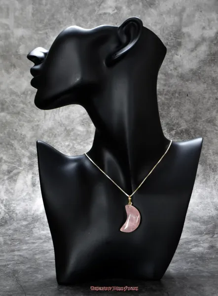 Hexenshop Dark Phönix Rosenquarz Mond Anhänger Halbedelstein