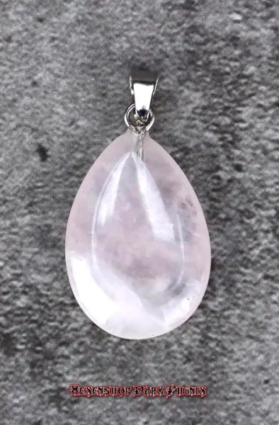 Hexenshop Dark Phönix Rosenquarz Tropfen Anhänger Halbedelstein