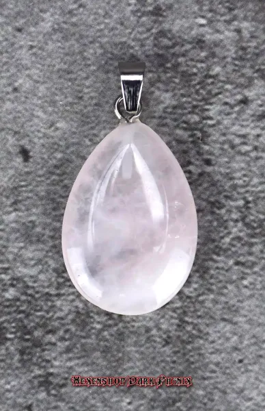 Hexenshop Dark Phönix Rosenquarz Tropfen Anhänger Halbedelstein