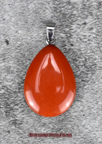 Hexenshop Dark Phönix Roter Jaspis Tropfen Anhänger Halbedelstein