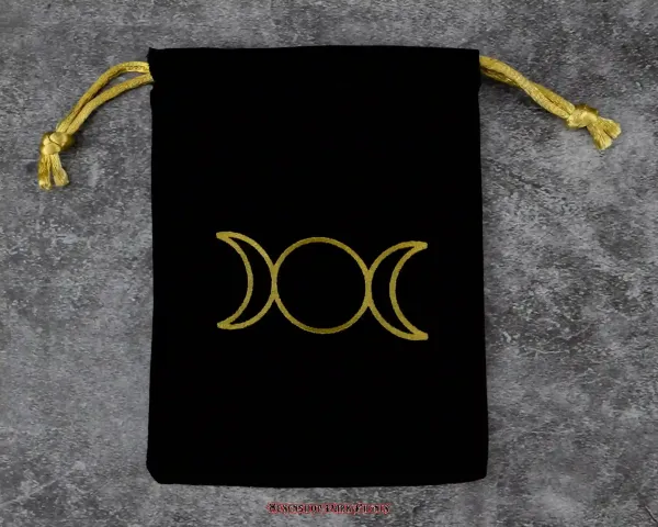 Hexenshop Dark Phönix Schwarzer Samtbeutel Triple Moon
