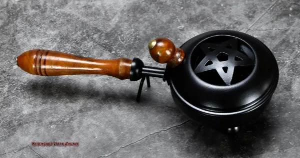 hexenshopdarkphoenixschwarzeweihrauchpfannepentagramm