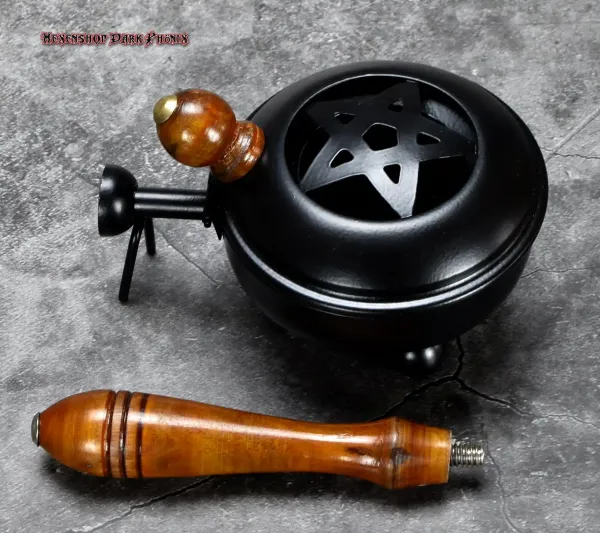 hexenshopdarkphoenixschwarzeweihrauchpfannepentagramm