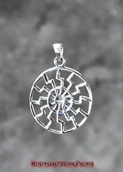 Hexenshop Dark Phönix Sonnenrad Silberanhänger 925er