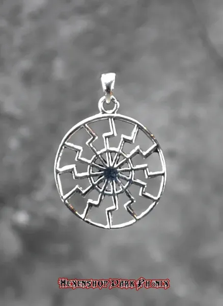Hexenshop Dark Phönix Sonnenrad Silberanhänger 925er