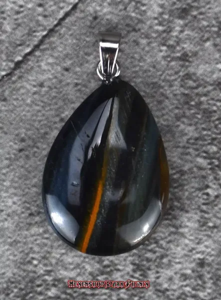 Hexenshop Dark Phönix Tigerauge Tropfen Anhänger Halbedelstein