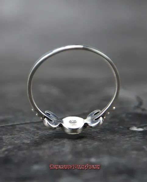 Hexenshop Dark Phönix Triple Moon Silberring 925er mit Perlmutt