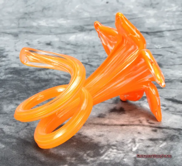 Hexenshop Dark Phönix Vintage Mundgeblasene orange Glasblume