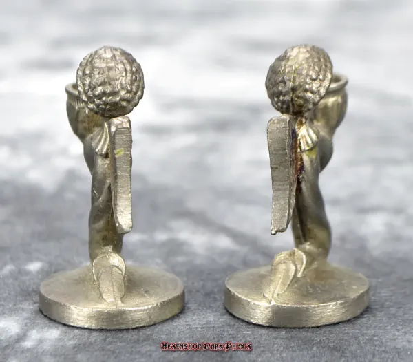 Hexenshop Dark Phönix Vintage Zwei Zinn Engel Mini Kerzenständer