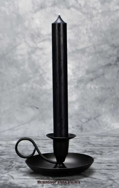 Hexenshop Dark Phönix Schwarz Durchgefärbte Ritualstabkerze