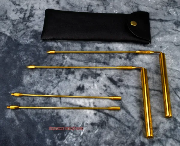 Hexenshop Dark Phönix Set Mobiles Winkel Wünschelrutenpaar Messing
