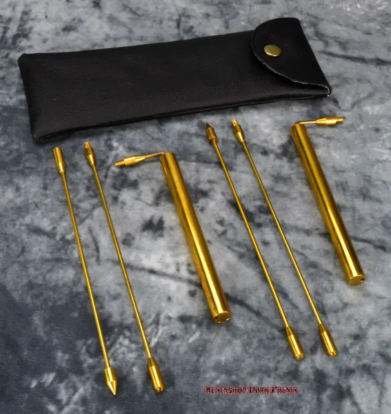Hexenshop Dark Phönix Set Mobiles Winkel Wünschelrutenpaar Messing