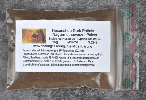 Hexenshop Dark Phönix Nagarmothawurzel Pulver Räucherwerk 15g