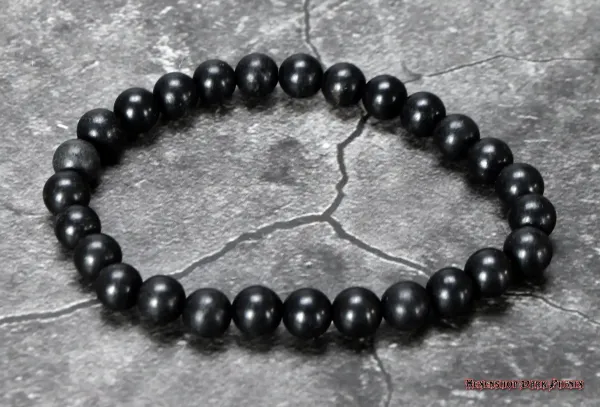 Hexenshop Dark Phönix Schungit Kugelarmband Ø 6mm