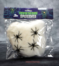 Hexenshop Dark Phönix Weißes Deko Dehnungs Spinnennetz 28g  Glow in the Dark mit 4 schwarzen Spinnen
