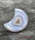Hexenshop Dark Phönix Achat Mond mit kleiner Kristalldruse Halbedelstein